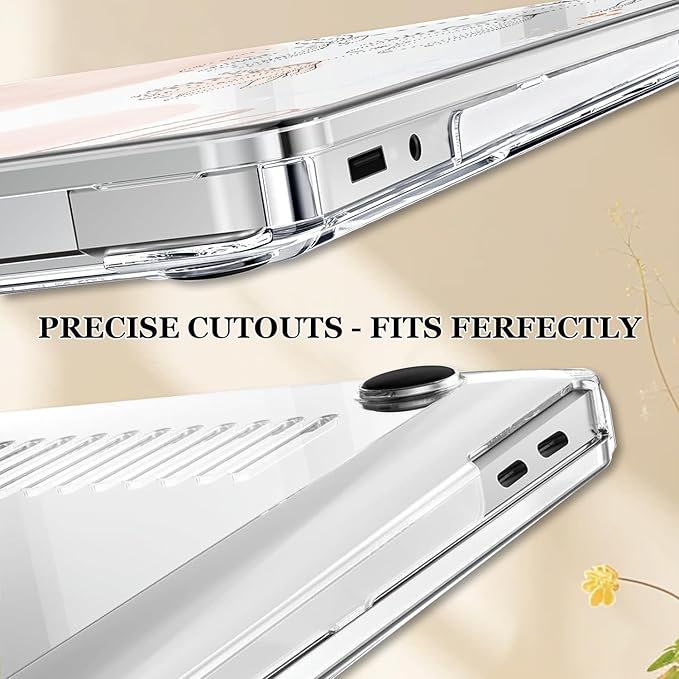 Slim Protective Case for Microsoft Surface Laptop 13 inch Copilot+PC 2025 (Model 2095), Lightweight Anti-Scratch Printed Pattern Plastic Hard Shell Case Cover, Abstract Line Floral