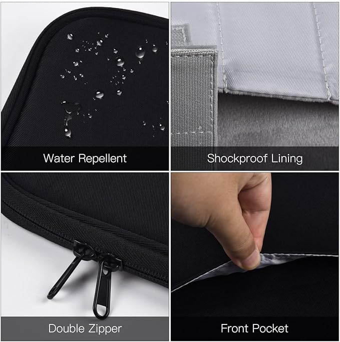 Laptop Sleeve 13 inch for 2025 2026 MacBook Air 13-inch M4 A3449 A3240, MacBook Air 13.6-inch M3 M2 Chip, 13 inch MacBook Neo A18, Travel Carrying Cover Bag with Accessory Pocket, Black