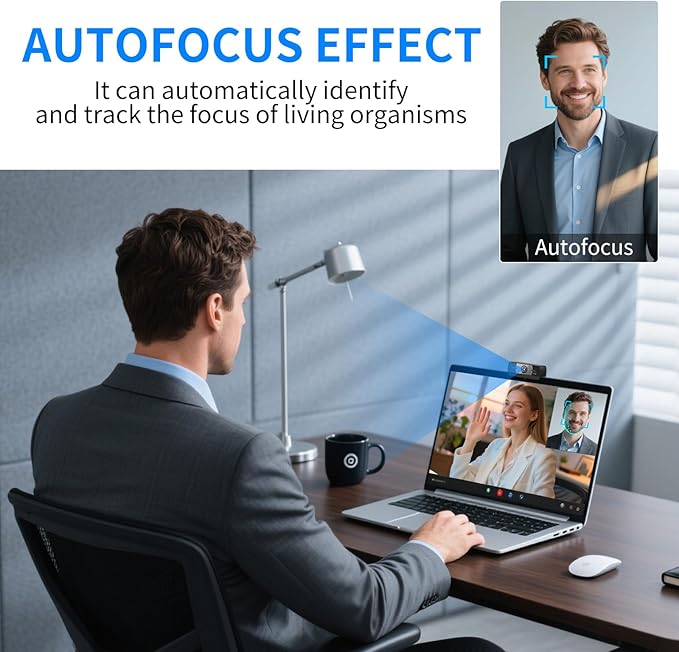 24MP 4K Ultra HD Web Camera with Microphone, USB Computer Camera for PC, Laptop, Mac, Plug and Play Desktop Web Cam for Streaming, Zoom, Teams, 4K Webcam with Auto Light Correction & Wide Angle