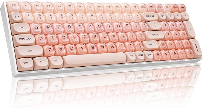 ZORNHER ZH100 Foundation Mechanical Keyboard,98% Pink Creamy Keyboard with Number Pad,Full Size Gaming Keyboard Cute,Jelly MOA Profile Round Keycaps,Clicky Blue Switches