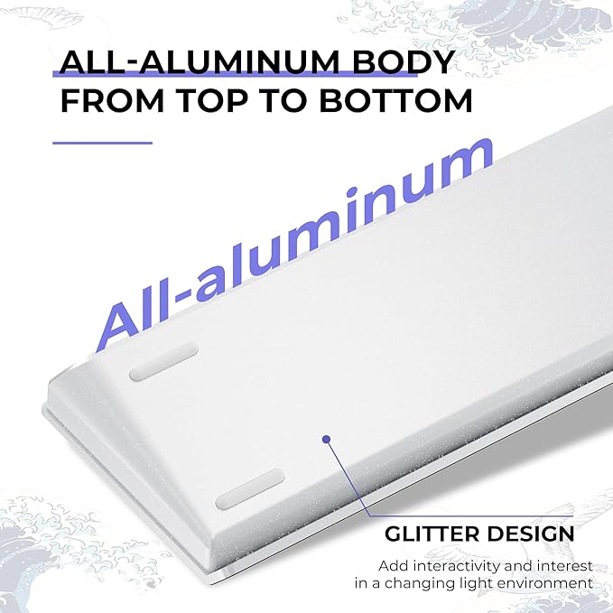 HITIME x XVX 60% Percent Keyboard with Strap, H61 Wired Aluminum Gaming Keyboard, Hot Swappable, Kanagawa Anime PBT Keycaps, RGB Backlit, Cherry Profile, Sound Absorbing Pads, Creamy Linear Switch