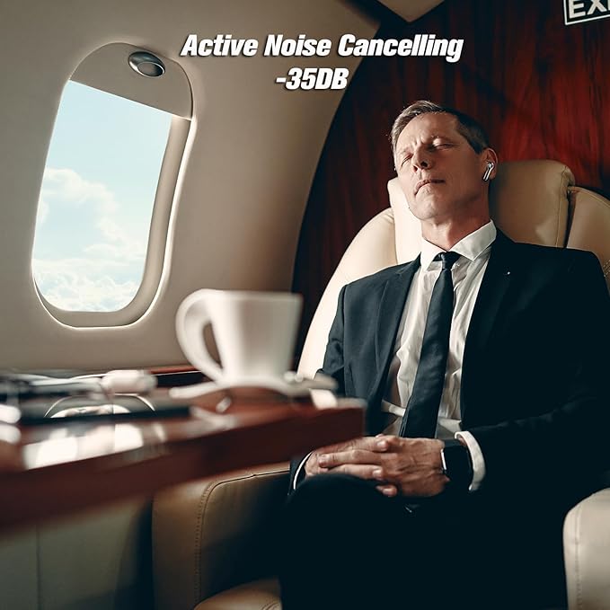 Active Noise Cancelling Touch Screen Earbuds with Screen Touchscreen TWS Bluetooth Earbuds Active Noise Canceling Blue Tooth Ear Buds for iPhone ANC Transparency Mode