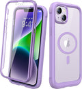 Diaclara Magnetic Designed for iPhone 14 Case, Compatible with MagSafe Built-in Touch Sensitive Anti-Scratch Screen Protector, with Camera Lens Protector for iPhone 14 6.1" (Peri Purple)