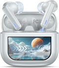 Wireless Earbuds Bluetooth Headphones, ANC/ENC Noise Cancelling, Ear Buds with Multifuntional Touch Screen, 40H Stereo Sound for Sports, IPX7 Clear Calls, 5 EQ for iOS Android (Light Gray)