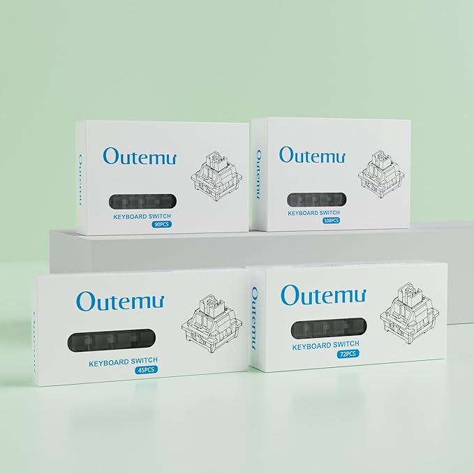 Zjmehty Outemu(Gaote) White Peach Silent Switches,40gf pre-Lubricated,dust-Proof Linear switches,Compatible with MX Mechanical Keyboards(108PCS)