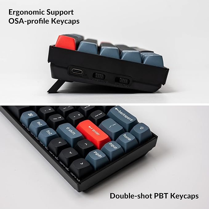 Keychron K6 Pro Wireless Custom Mechanical Keyboard, QMK/Launcher Programmable Macro, Hot-Swappable Keychron K Pro Red Switch Keyboard, 65% Layout RGB Backlit Office Keyboard for Mac Windows Linux