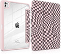 Case for iPad Pro 13 inch (M5) 2025 (M4) 2024 Release with Pencil Holder - Aesthetic Cute Design Trifold Cover with Soft TPU Bumper Clear Back Auto Sleep/Wake for Girls Women, Abstract lattice