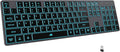 Wireless Backlit Keyboard, Rechargeable USB Silent Keyboard, 2.4G Cordless Full Size, Compatible with Apple iMac, MacBook and PC, Computer Laptop, Space Gray…