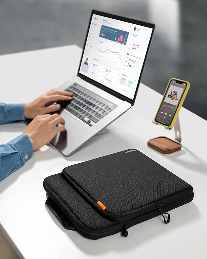 tomtoc 360 Protective Laptop Sleeve Designed for 2026 14-inch MacBook Pro M5/M4/M3/M2 Pro/Max, 13.8'' Surface Laptop AI PC, Water-Resistant Well-Organized Accessory Sleeve Case with Handle