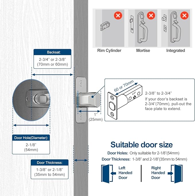 GeekTale Smart Deadbolt, Fingerprint Deadbolt Lock, Fingerprint Door Knob with Lock, Keyless Deadbolt, Keyless Entry Door Lock with App, for Front Door, Garage, Easy Installation