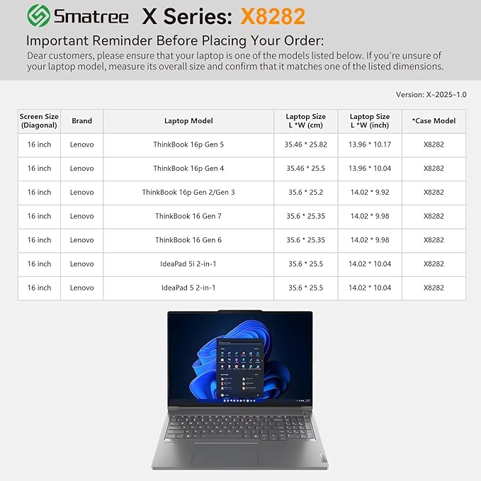 Smatree Hard EVA Protective Sleeve Compatible for 16 inch Lenovo ThinkBook 16 Gen 9/ThinkBook 16p Gen 5/4/3/2 Laptop, ThinkBook 16 Gen 7/6 Laptop, 16 inch Lenovo IdeaPad 5/5i 2-in-1 Case,Pink(X8282P)