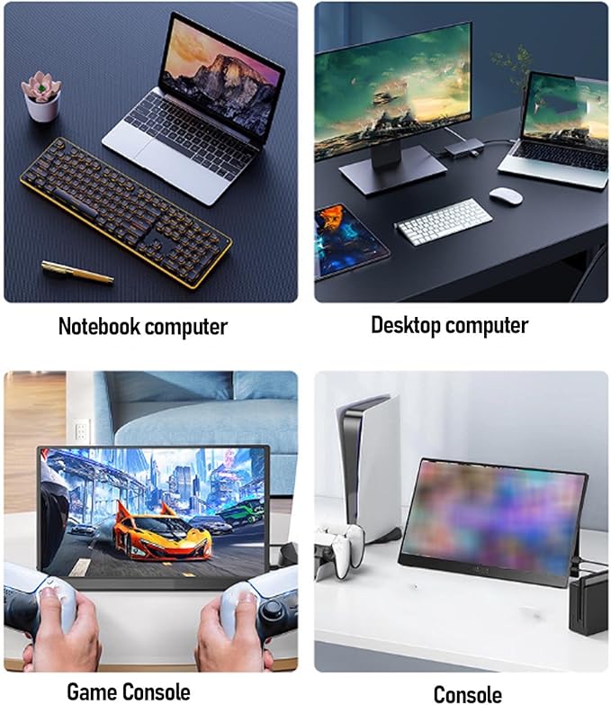 Bewinner Portable Monitor 16inch, 4K FHD HDMI Computer Display with Cover and 2 Speakers, 120HZ Refreshing Rate External Monitor for PC Phone Computer