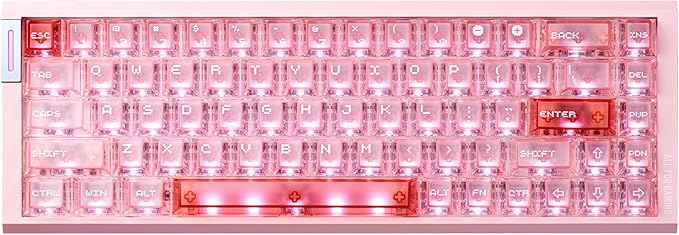 ATK RS6 Air Hall Effect Gaming Keyboard, 8K Polling, 256K Scan, 0.08 ms Latency, Adjustable 0.001–3.3 mm RT, Hard Gasket 5-Layer, Aluminum Plate, 65% 68-Key (Pink-Zen)