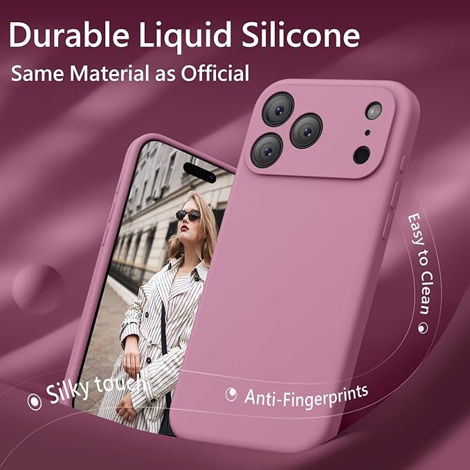 FireNova Magnetic for iPhone 17 Pro Case, Compatible with MagSafe, [Integrated Silicone Camera Control Button] [Camera Protection] Anti-Scratch Microfiber Lining Phone Case, 6.3", Lilac Purple