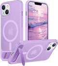Magnetic Compatible with iPhone 14 Case/iPhone 13 Case,[Built-in Invisible Kickstand][Compatible with MagSafe][Military Grade Shockproof] Slim Translucent Matte Phone Case for iPhone 14/13 6.1"