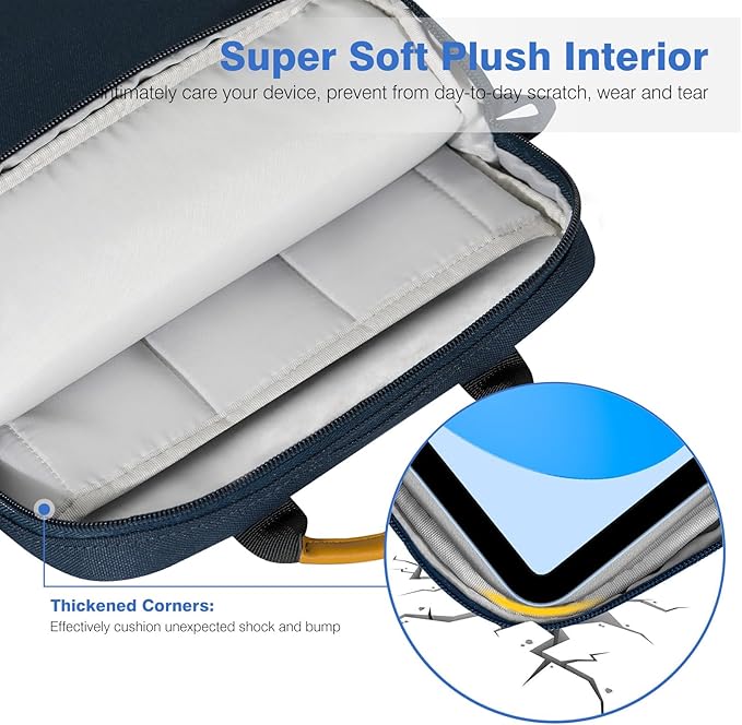 Dadanism 9-11 Inch Tablet Sleeve Bag Carrying Case with Shoulder Strap for iPad 10th Gen 10.9", iPad (A16) 11", i Pad 9/8/7th 10.2", i Pad Air/Pro 11", i-Pad Air 5/4, Galaxy Tab A9+ Plus 11", Indigo
