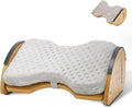 Foot Rest Under Desk, Under Desk Footrest, 4-in-1 Bamboo Desk Foot Rest with 6 Adjustable Heights & Massage Cushion, Foot Stool for Couch, Office Home, Gaming & Relieve Pressure on Legs, Waist & Back
