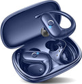 kurdene Wireless Earbuds Bluetooth Headphones Sport,Over Ear Buds with Deep Bass Sound,60Hrs Playtime Earphones Redesigned Comfort Fit with Earhooks for Running,Meeting,Workout-Blue