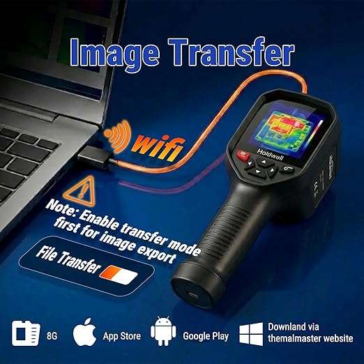 Thermal Imaging Camera, 384×288 IR Resolution, 3.5" 640×480 IPS, Manual Focus Thermal Imager with 5MP Visual Camera for HVAC Electrical Inspection