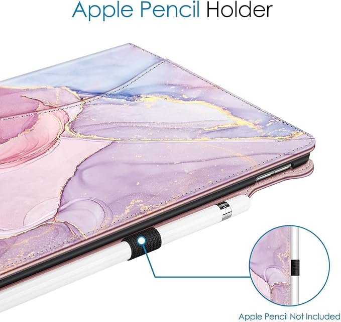 Fintie Case for iPad Air (3rd Gen) 10.5" 2019 / iPad Pro 10.5" 2017- [Sleek Shield] Premium PU Leather Slim Fit Multi Angle Stand Cover with Pocket, Pencil Holder, Auto Wake/Sleep, Dreamy Marble