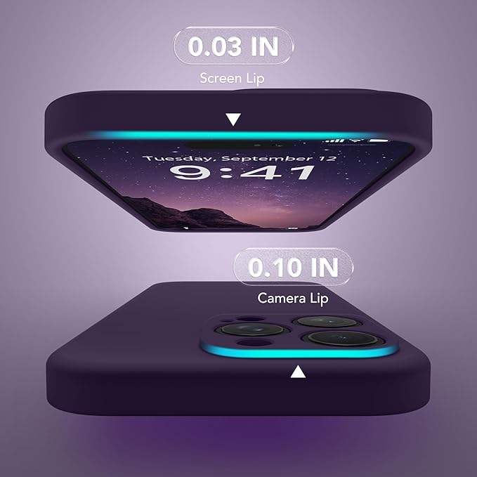 Magnetic for iPhone 15 Pro Max Case, Compatible with MagSafe, [Full Camera Protection][Screen Protector] Silicone Shockproof Protective Phone Case for iPhone 15 Pro Max 6.7", Deep Purple