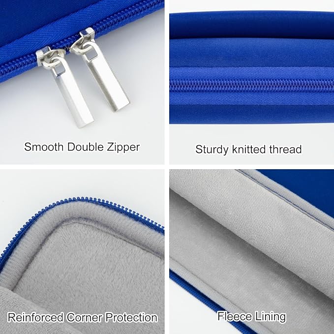 Laptop Sleeve Case with Zipper Accessory Pocket Compatible with 13 to 14 inches MacBook Air/Pro Padded Computer Pouch Cover Shockproof Protective for 13” to 14” Laptop/Chromebook/Tablet,Blue