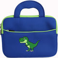 Kids Tablet Carrying Case, 7-10.5 inch Universal Neoprene Zipper Sleeve Tablet Bag Compatible with All Fire Kids, Kids Galaxy and Apple iPad Kids Tablets.(Blue Dino)