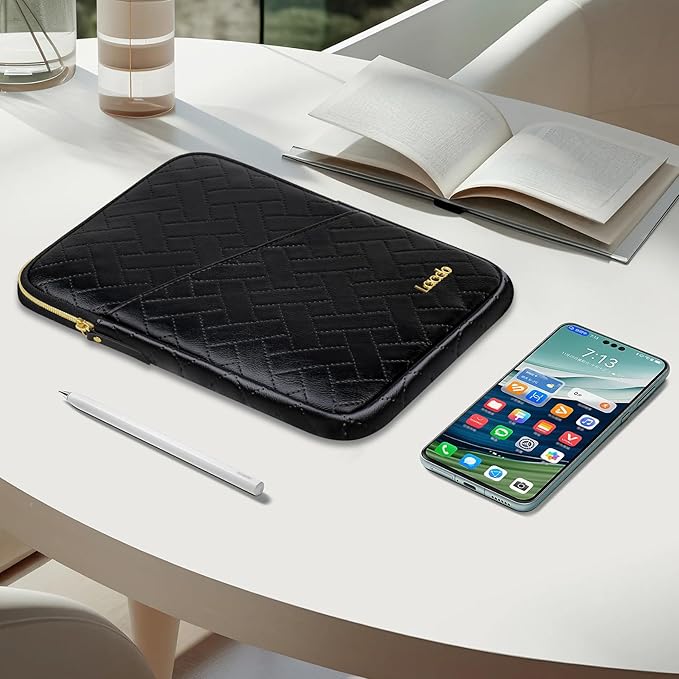 Lacdo Tablet Sleeve Case for 11 inch iPad A16 / 11 inch iPad Air M4 M3 M2 / 11" iPad Pro M5 M4 / 10.9" iPad/10.2" iPad/10.9" ipad Air, 11" Samsung Galaxy Tab A9+ Bag, Fit Magic Keyboard, Elegant Black