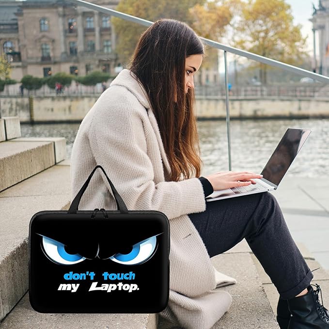 Laptop Sleeve Case Bag 13 inch, Don't Touch My Laptop Slim Carrying Case Handbag Travel Laptop Bag for 13 inch MacBook Air M3/M2/Pro M2/ 13" iPad Pro/Air M4/M2 2024