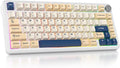 surmen M75 75% Wireless Creamy Keyboard with Gasket, Pre-lubed Triple Mode Bluetooth Mechanical Gaming Keyboard BT5.0/2.4Ghz/USB with Sound Absorbing Pads Hot-Swap(SOYA)