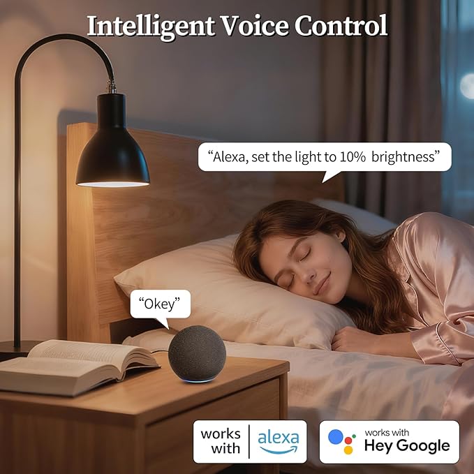 Meliya LED Smart Light Bulbs, Color Changing Dimmable & Timing Smart WiFi and Bluetooth Bulb, Compatible with Alexa and Google Assistant, RGBWW A19, 9W 800 Lumens, Music Sync, Voice Control (2 Pack)
