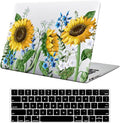 Compatible with MacBook Air 13 inch Case 2022 2021 2020 2019 2018 Release M1 A2337 A2179 A1932 Retina Display Touch ID, Plastic Hard Shell Case & Keyboard Cover, Sunflower