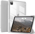 JKSML Case for iPad Pro 11, Case with Pencil Holder for iPad Pro 11 Inch 4th/3rd/2nd Generation 2022/2021/2020, Transparent Protective Cover for iPad Pro 11, Supports Pencil 2 Charging, Gray