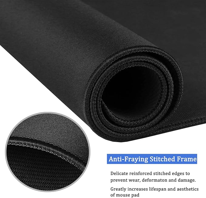 Mouse Pad, Upgraded 30% Larger Mouse pad with Durable Stitched Edges, Waterproof Mousepad, Nonslip Natural Rubber Base Mouse pad for Gaming Computer, Laptop, Office, Home, 11.8 x 9.8 x 0.12 in
