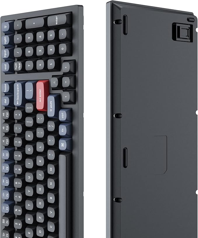 Keychron K4 Pro 96% Custom Wireless Mechanical Keyboard with Hot-Swappable K Pro Red Switch, QMK/VIA Programmable Macro Bluetooth/Wired Keyboard White LED Backlit for Mac Windows Linux - Black