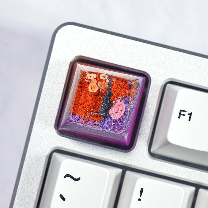 Whale Shark Artisan Keycap Orange Purple Ocean Keycap R1 SA Profile Custom Sea Creatures Keycaps 1U ESC Handmade Gaming Resin Key Cap Cherry MX Switch Compatible Mechanical Keyboard Ocean Lover Gift