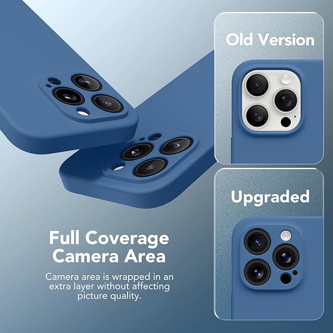 Magnetic for iPhone 15 Pro Max Case, Compatible with MagSafe, [Full Camera Protection][Screen Protector] Silicone Shockproof Protective Phone Case for iPhone 15 Pro Max 6.7", Lake Blue