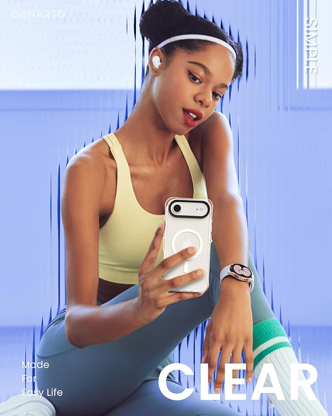 ORNARTO Air Case for iPhone Air Clear | Military-Grade Drop Protection | Camera Control Button | Compatible with MagSafe | Built-in Air Phone Cover - White