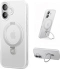 CASEKOO Ultra-Magnetic Stand for iPhone 17 Case [Military Drop Protection] [Compatible with MagSafe] Shockproof Translucent Slim Matte for iPhone 17 Phone Case with Ring Holder 6.3 Inch, White