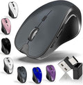 Mouse for MacBook Bluetooth Wireless Mouse Laptop MacBook Air Mac Pro Silent Rechargeable PC iPad Optical Mouse with Jiggler Dual Mode Switch Bluetooth 5.2/3.0 and 2.4GHz USB Type-C Receiver GRAY