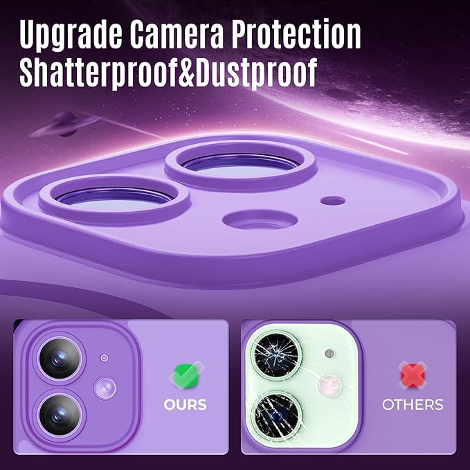 Symcele Designed for iPhone 12 Case, Compatible with MagSafe, with Privacy Screen Protectors X2, [Camera Protection] [15FT Military Drop Protection] Shockproof Phone Case, 6.1", Light Purple