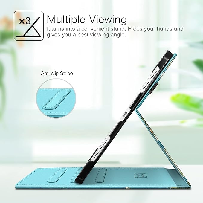 Fintie Folio Case for iPad Pro 12.9" 6th Generation 2022, Multi-Angle Smart Stand Cover w/Pencil Holder & Pocket, Also Fit iPad Pro 12.9 2021 5th & 2020 4th & 2018 3rd Gen, Blossom