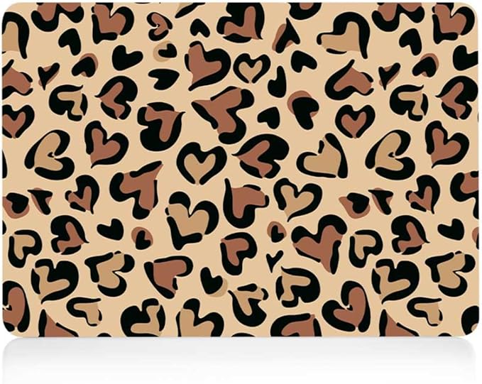 Shell Compatible with MacBook Pro 15 Inch Case 2019 2018 2017 2016 Release Model A1990 A1707 with Touch Bar Touch ID, Plastic Protective Laptop Hard Case & Keyboard Cover,Heart Leopard