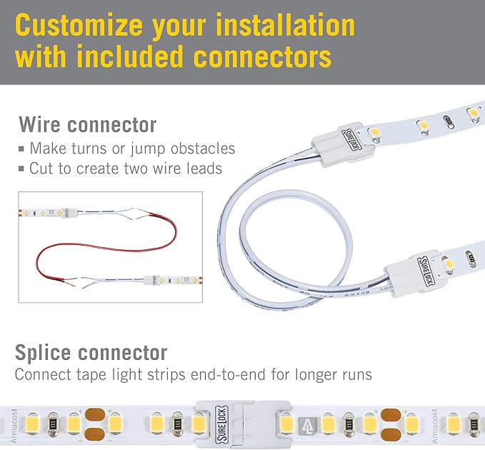 Armacost Lighting RibbonFlex Pro 12V White LED Strip Lights 30 LED/m, 3000K, 16.4 ft 141230