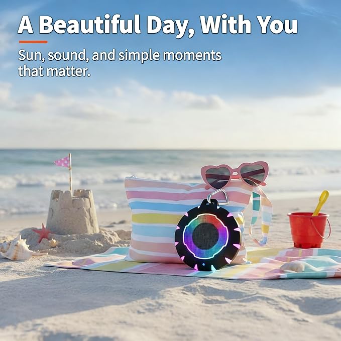 HEYSONG Bluetooth Shower Speaker + Waterproof Beach Bag – Rugged & Ready for Any Adventure