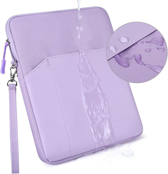 CAAORDKSO 12.9-13 inch Tablet Sleeve Case for 13 inch iPad Air M3 2025, 13 Inch New iPad Pro M4/Air M2 2024, iPad Pro 12.9 inch, Surface Laptop Go 12.4", Galaxy Tab S8+/S9+ 12.4, Waterproof Bag Purple