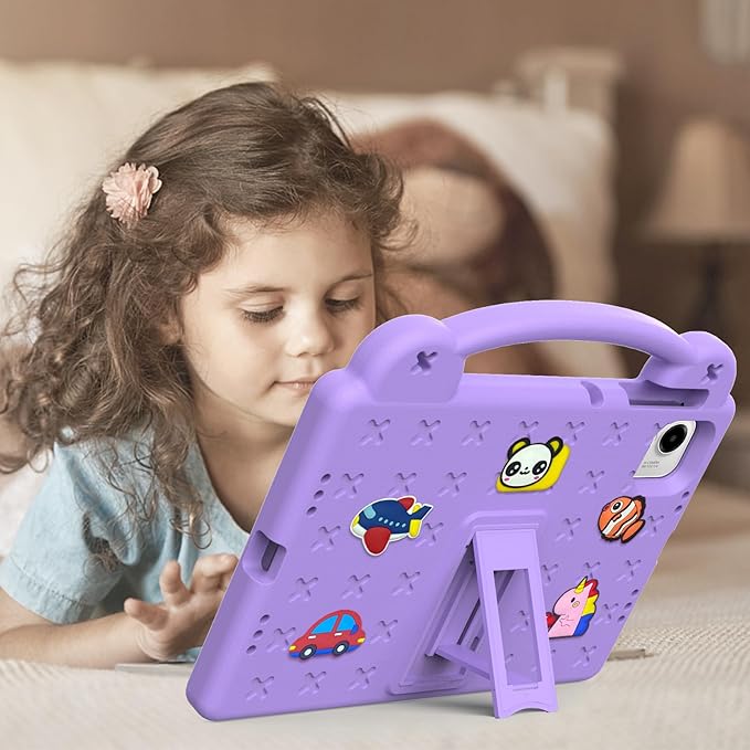 AKABEILA Compatible with Honor Pad X9a 2025 11.5 inch Tablet Case, Kids Friendly Universal Lightweight Shockproof Protective Case with Shoulder Strap & Stand Handle Light Purple