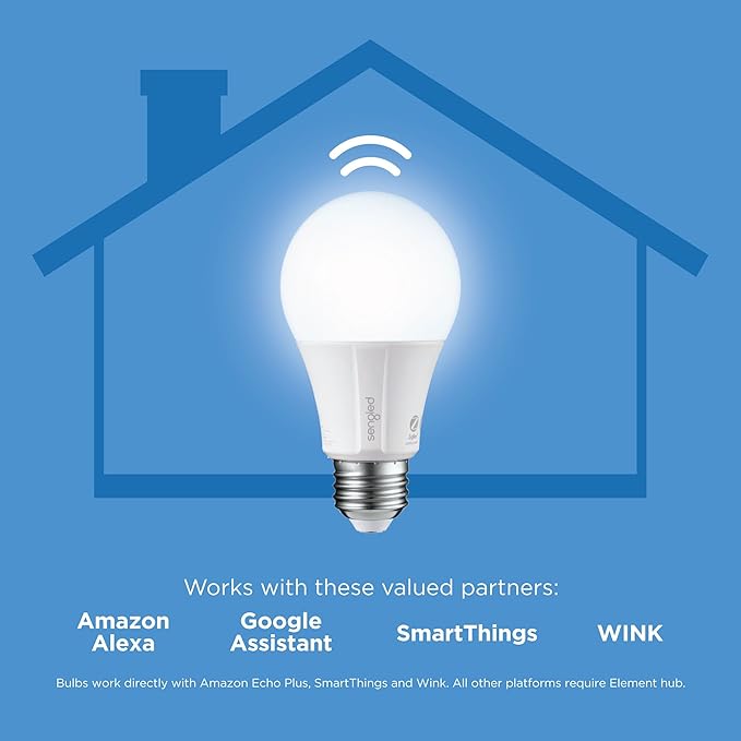 Sengled Zigbee Smart Light Bulbs, Smart Hub Required, Works with SmartThings and Echo with built-in Hub, Voice Control with Alexa and Google Home, Daylight 60W Equivalent A19 Alexa Light Bulb, 8 Pack
