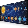 Biggest Mouse Pad - Yellow Pc Desk Mat, 900X400mm Waterproof Non-Slip Rubber Base, 35.4" X 15.7" for Work, Game, Office Galaxy Solar System Planets