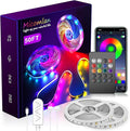 Micomlan 50ft/15M Led Strip Lights, Music Sync Color Changing RGB LED Strip Lights Built-in Mic, Bluetooth app Controlled Rope Lighting for Home Decoration Living Room Kitchen